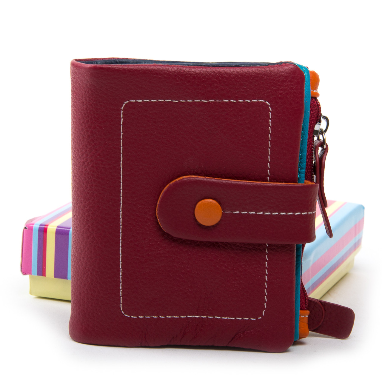 

Жеснкий кошелек Rainbow кожа DR. BOND WRN-1 бордовый
