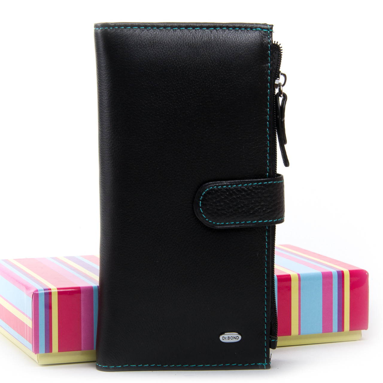 

Жеснкий кошелек Rainbow кожа DR. BOND WRN-23 черный
