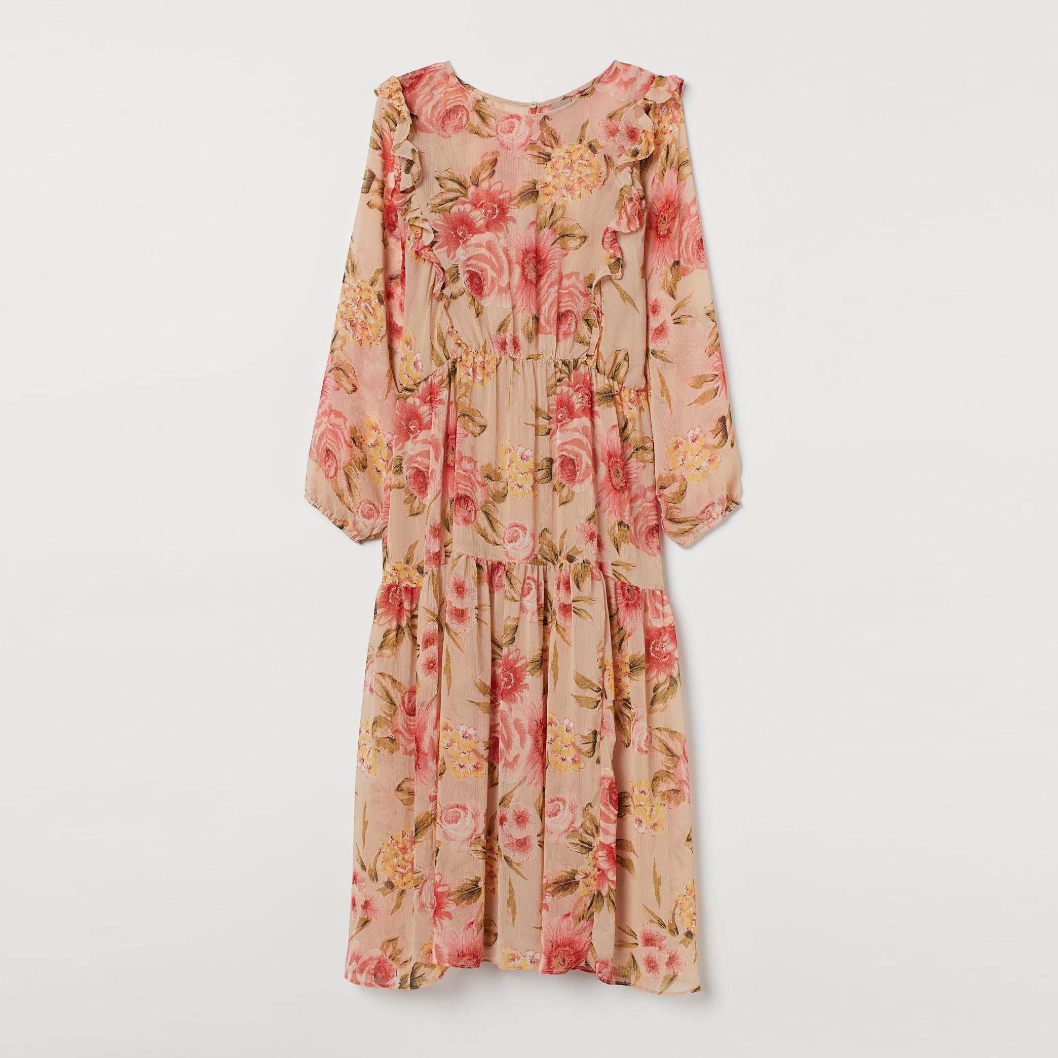 

Платье H&M XAZ208163TYAC M Бежевое с разноцветным