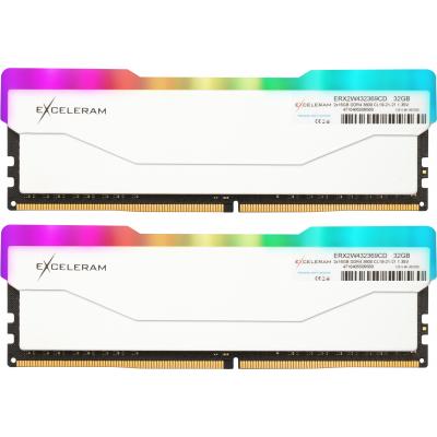 

Модуль памяти для компьютера DDR4 32GB (2x16GB) 3600 MHz RGB X2 Series White eXceleram (ERX2W432369CD)