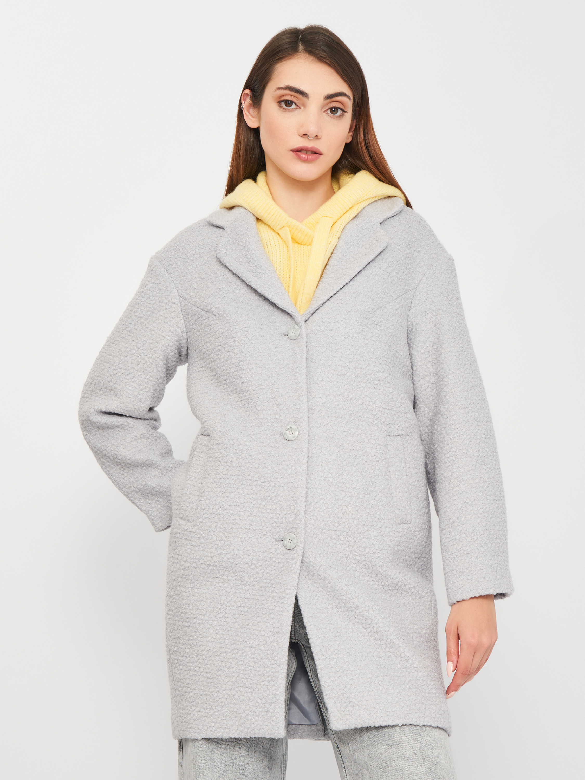 

Пальто H&M 4541996RP1 34 Серое с голубым