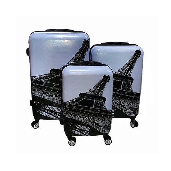 

Набор из трех чемоданов 8010-75 на 4-х колёсах, материал поликарбонат