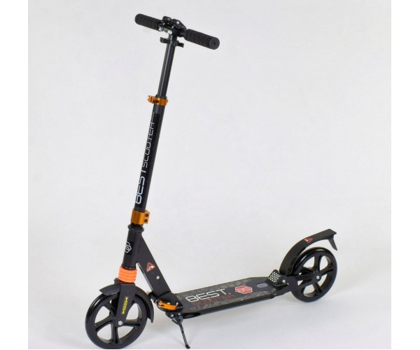 

Самокат Best Scooter цветные колеса 2 амортизатора 030692, Черный