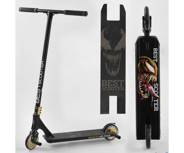 

Трюковый самокат Best Scooter SIMBIOTE, HIC-система, ПЕГИ, алюминиевый диск и дека, колёса 120мм PU, 71383, Черный