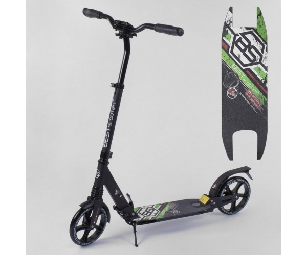 

Двухколесный самокат Best Scooter c 2 амортизаторами и зажимом руля 33006, Зеленый