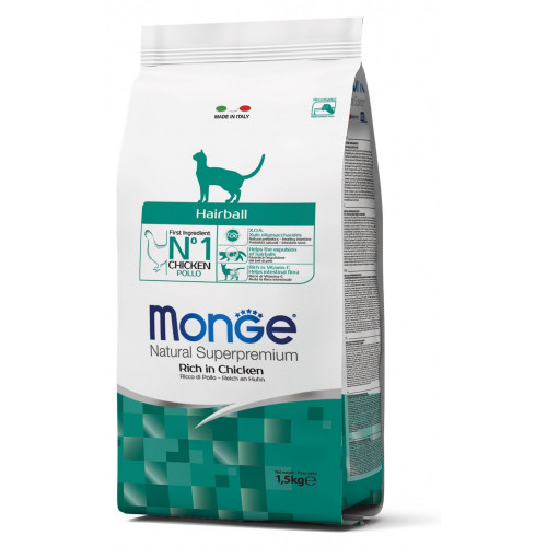 

Сухой корм MONGE CAT Hairball, 10 кг