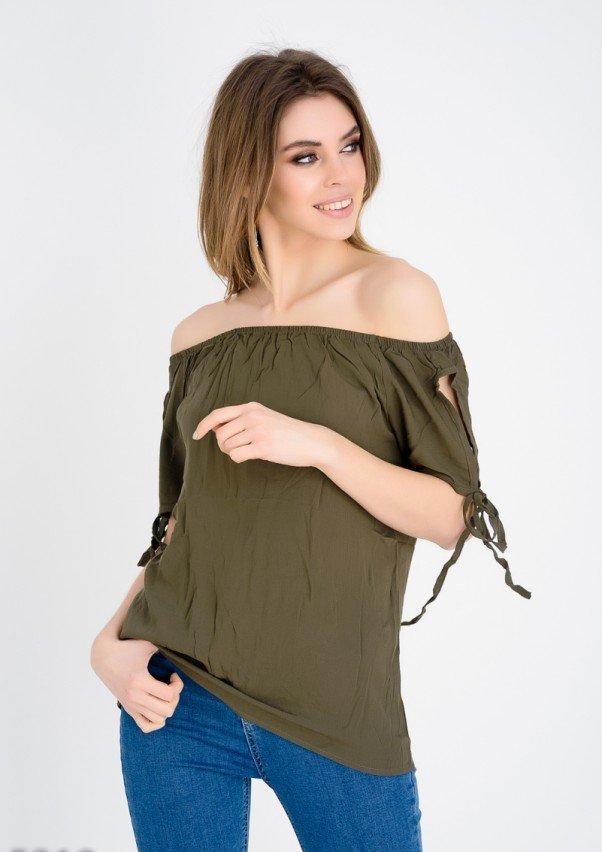 

Блуза ISSA PLUS 5218  хаки с коротким рукавом  зеленый, Блуза ISSA PLUS 5218 42 хаки с коротким рукавом 42 зеленый