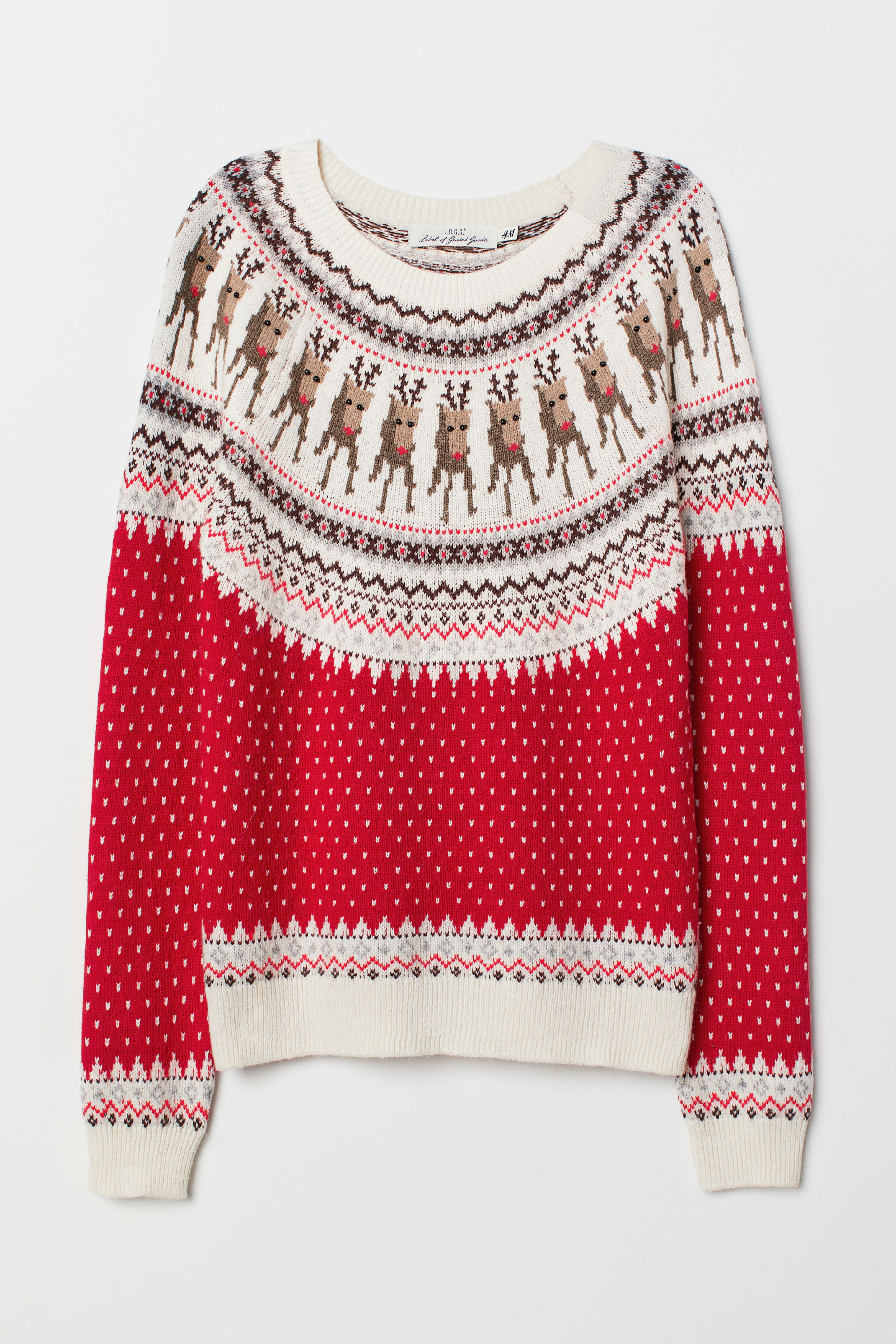 

Джемпер H&M M красно белый 6577958