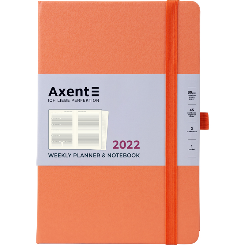 

Еженедельник датированный Axent Prime Strong 2022 А5 96 листов персиковый (8507-22-42-A)