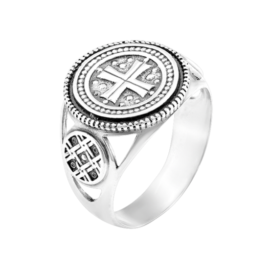 

Печатка серебряная Мальтийский крест Г-3140ч, 19 размер