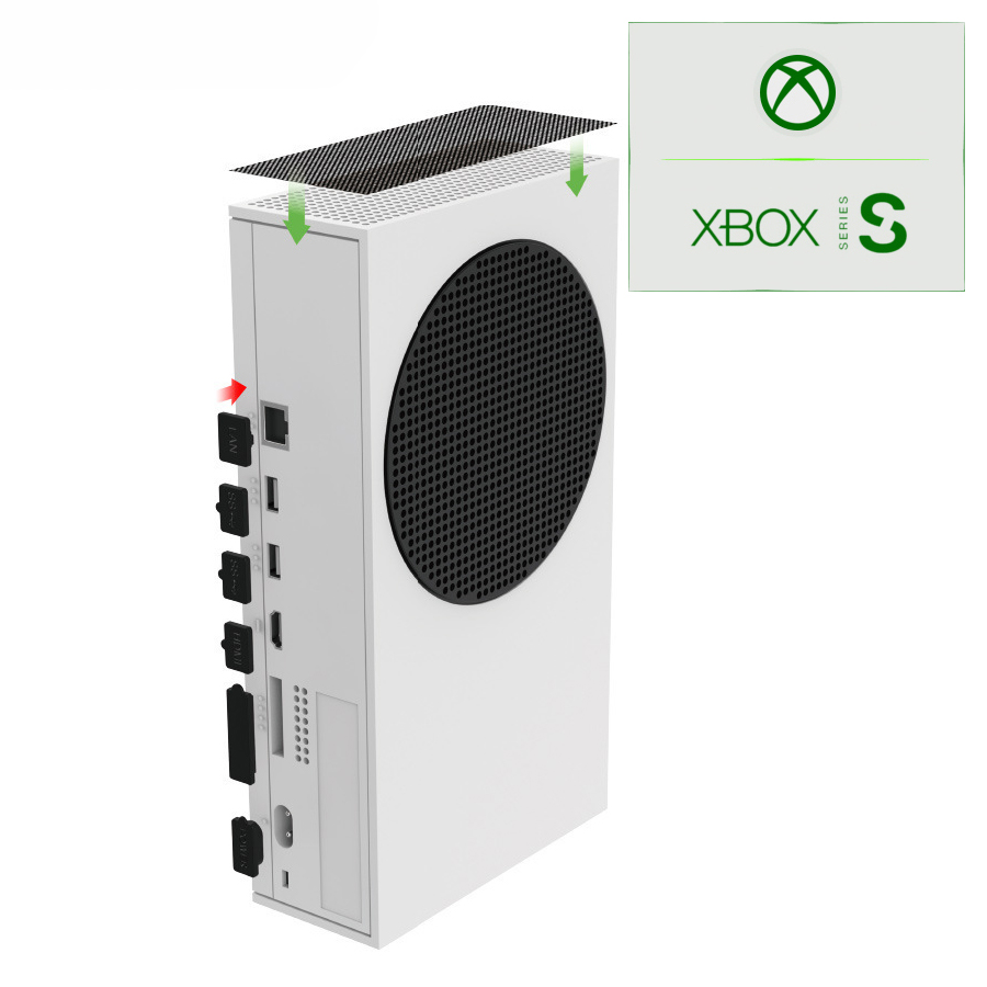 

Пылезащитный комплект для игровой приставки-консоли Xbox Series S с четырьмя пылезащитными сетками и семью пылезащитными силиконовыми заглушками