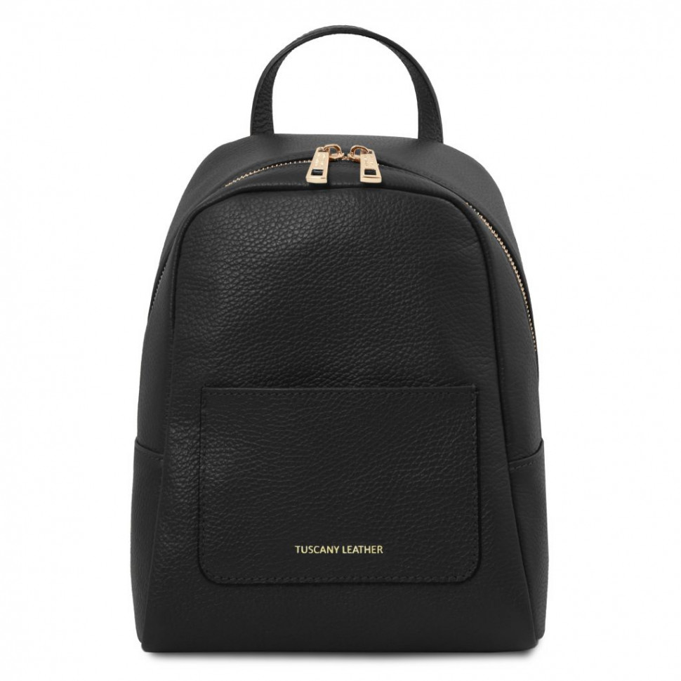 

TL142052 TL Bag - небольшой женский кожаный рюкзак мягкий, цвет: Черный