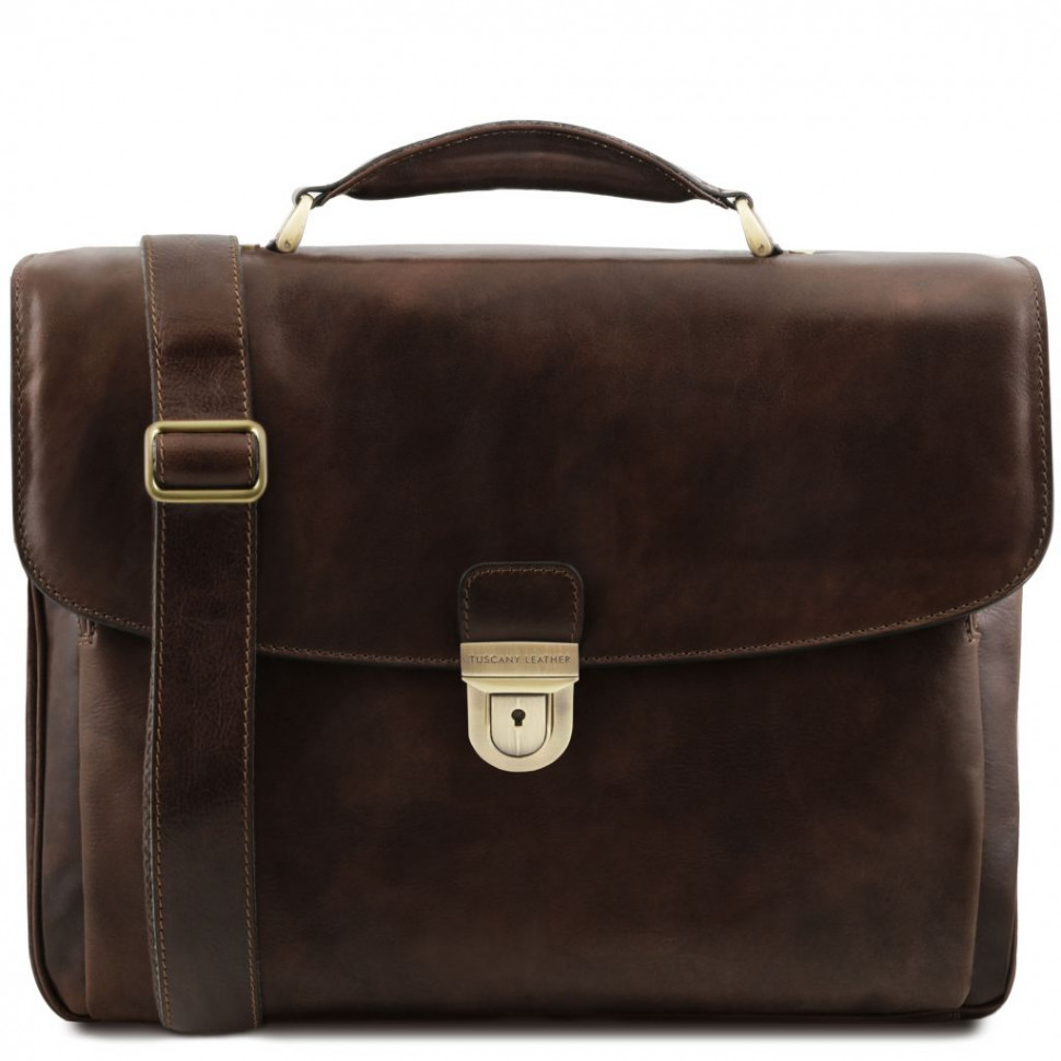 

TL142067 Alessandria - кожаный мужской портфель мультифункциональный, цвет: Темно-коричневый