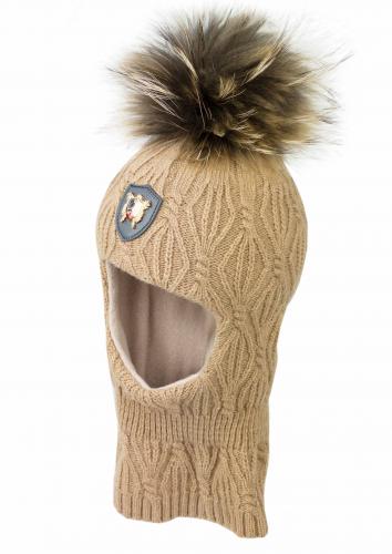 

Шапка зимняя с натуральным помпоном (енот) Jamiks FALCON I karmel 52 см коричневый