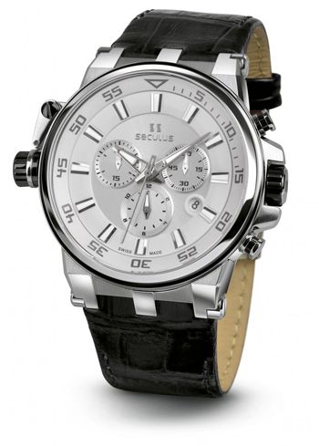

Часы наручные Seculus 4510.5.503D white, ss, black leather
