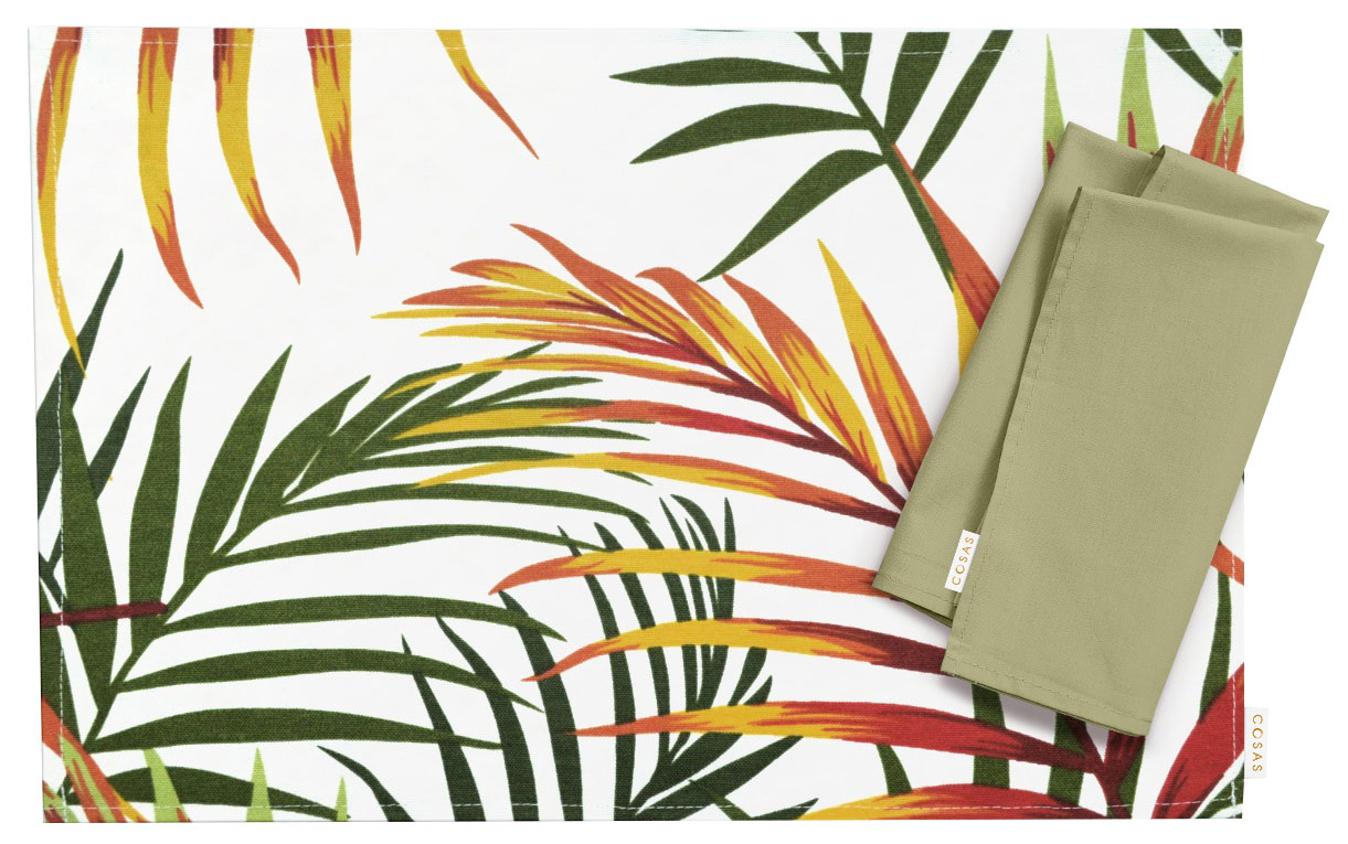 

Салфетки Cosas Foliage Color Olive 30х30 см 2 шт, 30x42 см 2 шт