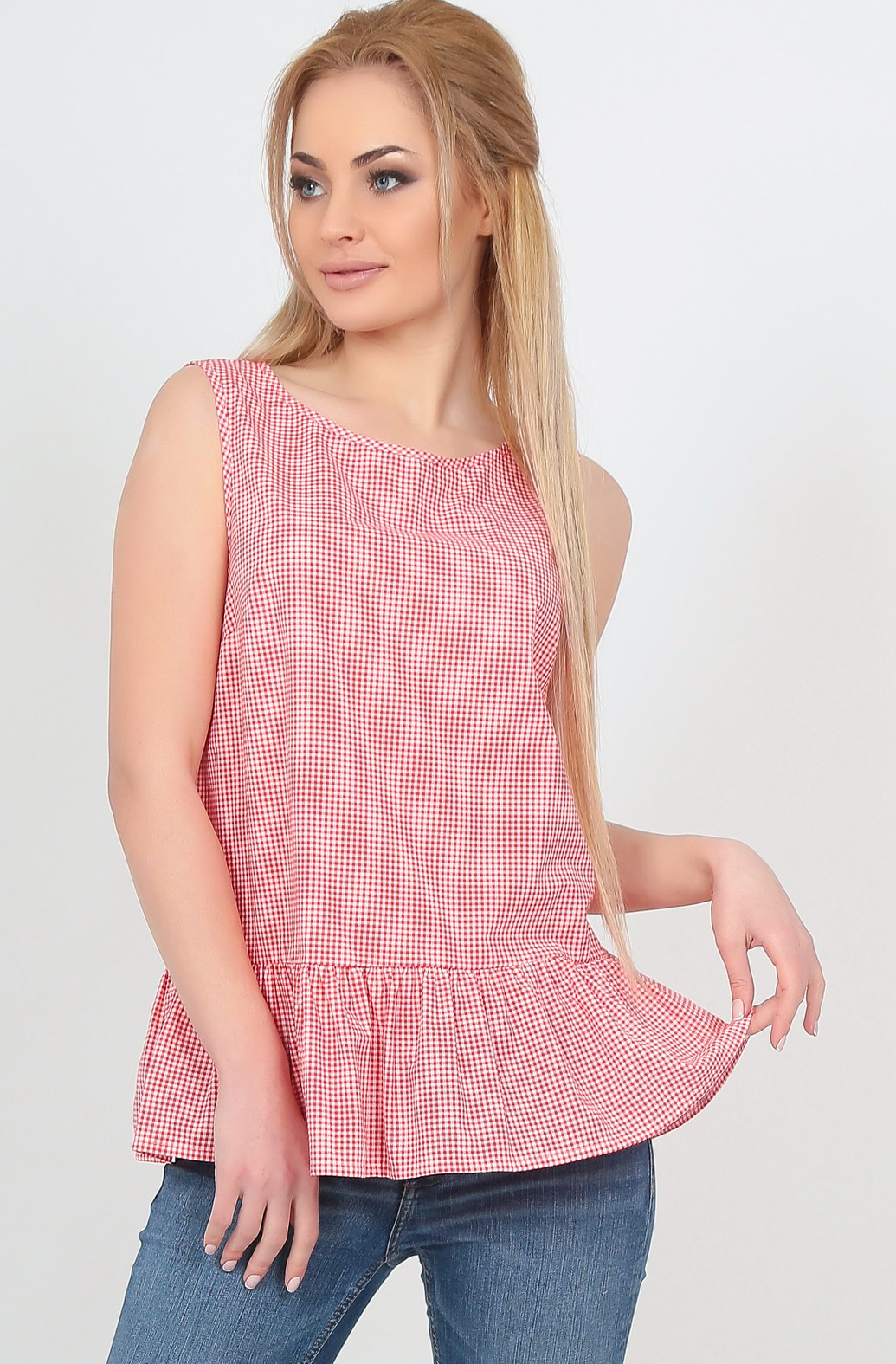 

Блуза V&V 2556.24 Oversize красный с белым