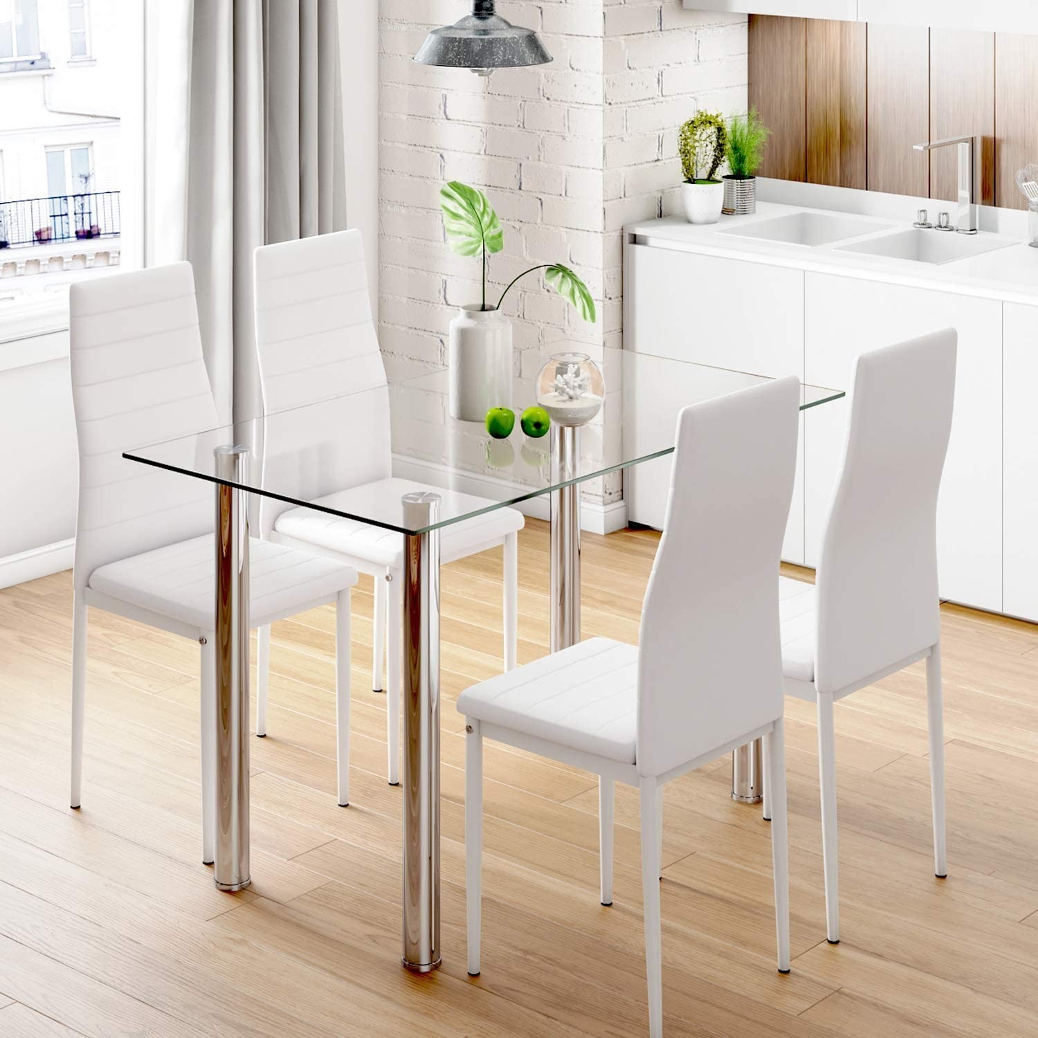

Комплект для кухни Стол и стулья PremiumHome в Белом цвете