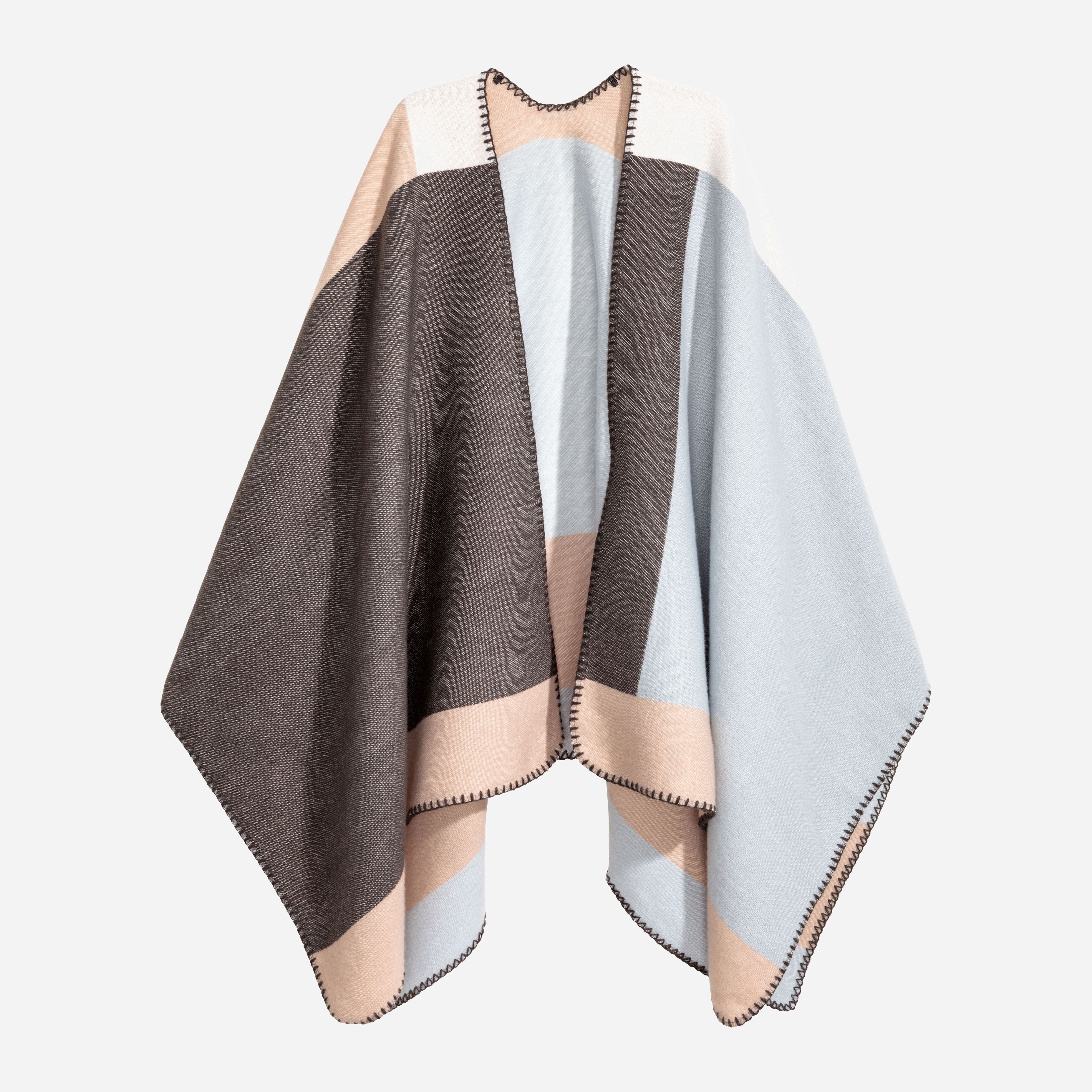

Накидка H&M XAZ084160OAAQ  Бежевая с голубым, Накидка H&M XAZ084160OAAQ One Size Бежевая с голубым