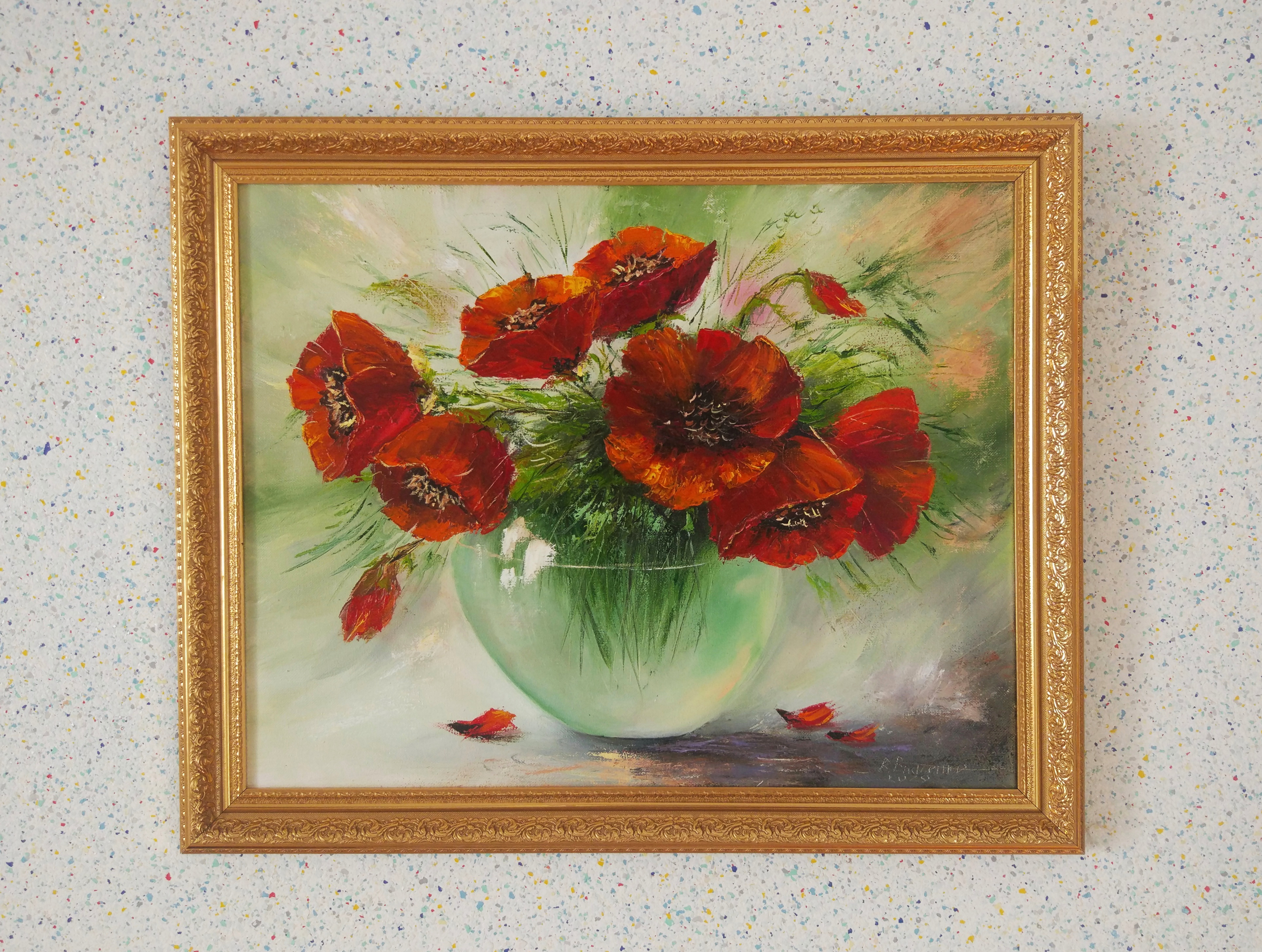 

Рисованная картина маслом "Маки" на холсте 50х40 см ( 1284 )