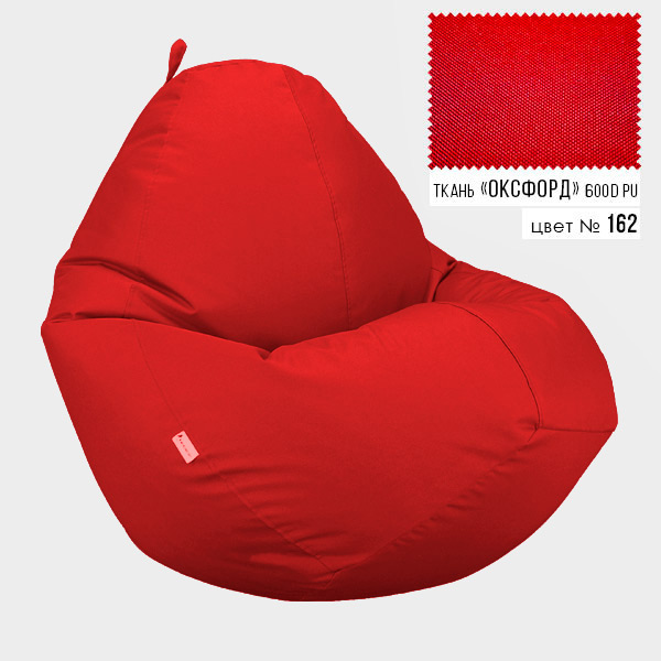 

Бескаркасное кресло мешок груша Овал XXL 90x130 Красный (Оксфорд 600D PU)
