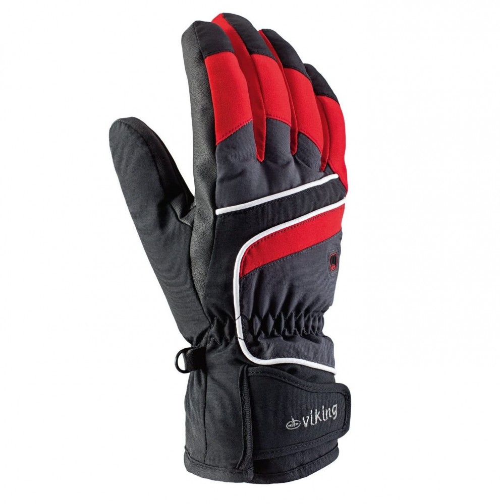 

Рукавицы горнолыжные Viking Biset Black-Red 34 перчатки черно-красный размер М
