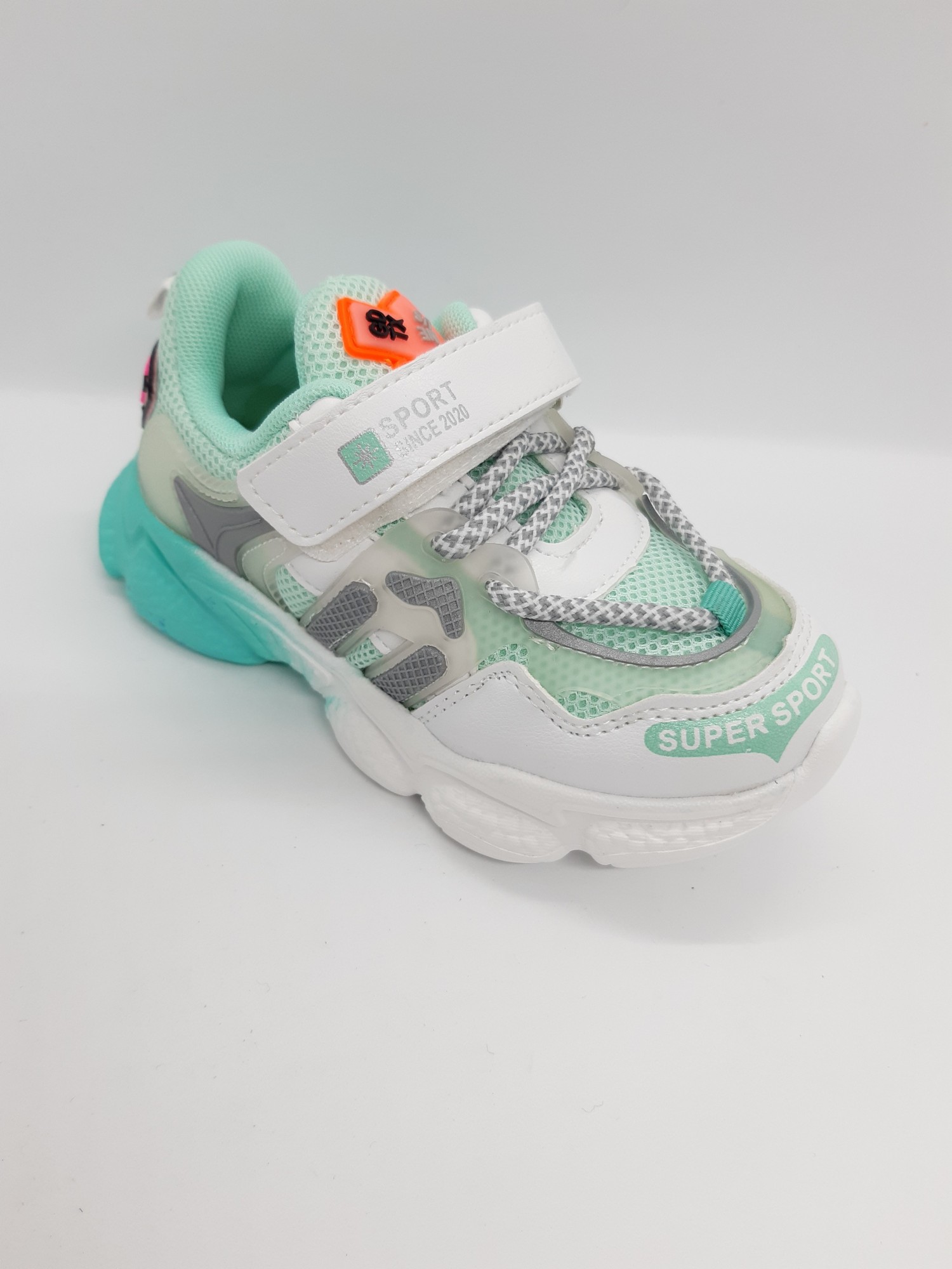 

Кроссовки на девочку Kimboo салатовые с белым летние Kr-0028 27 р 16,5 см