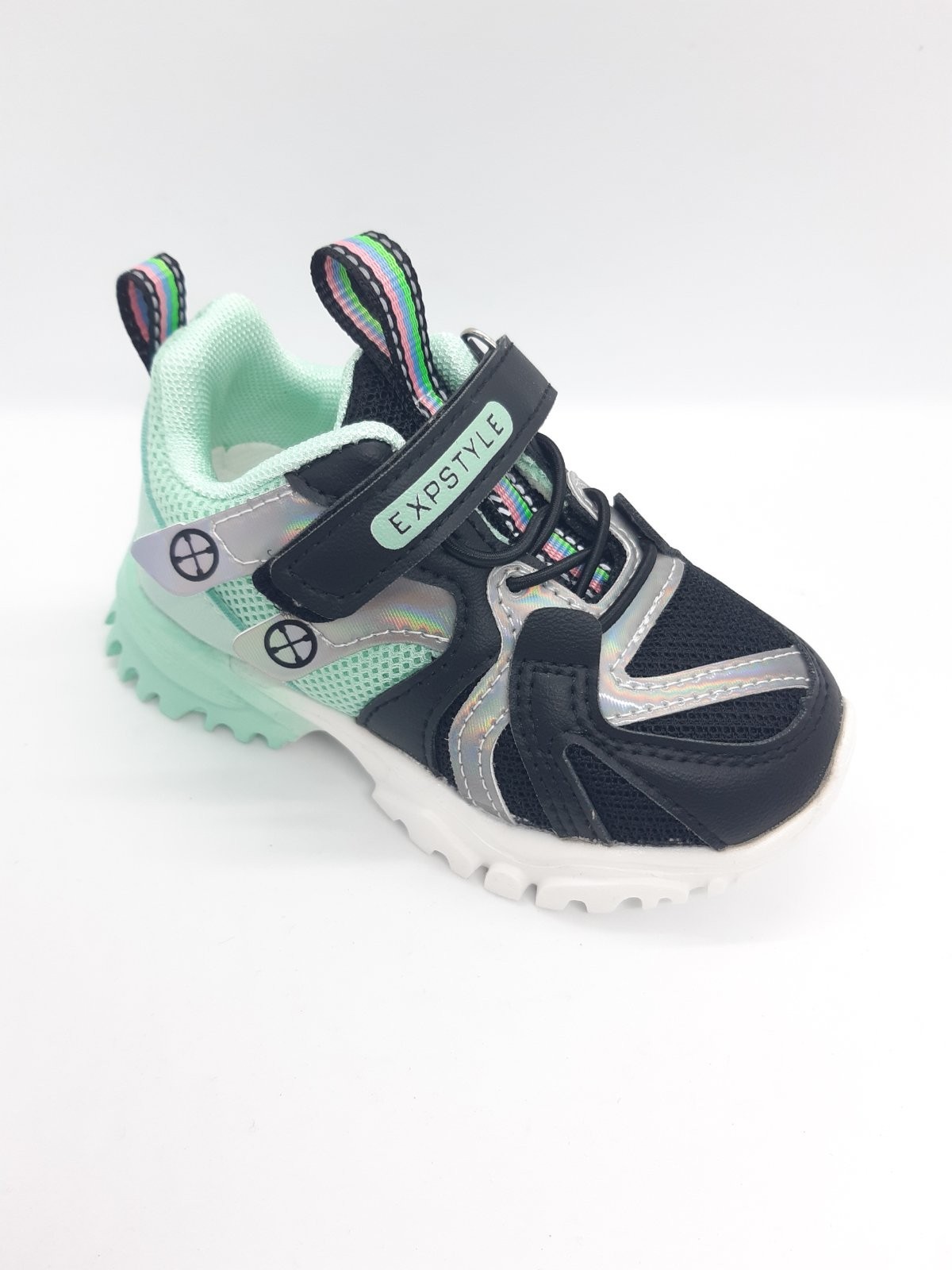 

Кроссовки на девочку мятные с черным Kr-0018 24 р 15 см