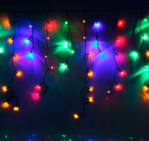 

Уличная гирлянда бахрома 240 Led 10 м черный провод цвет мульти