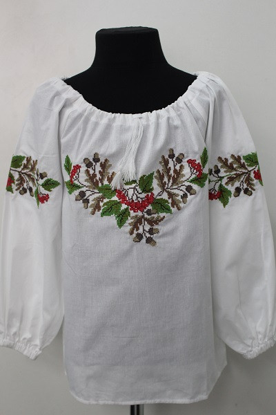 

Вишиванка для дівчинки Piccolo Калина жолуді білий Блузка, Вышивка, 134
