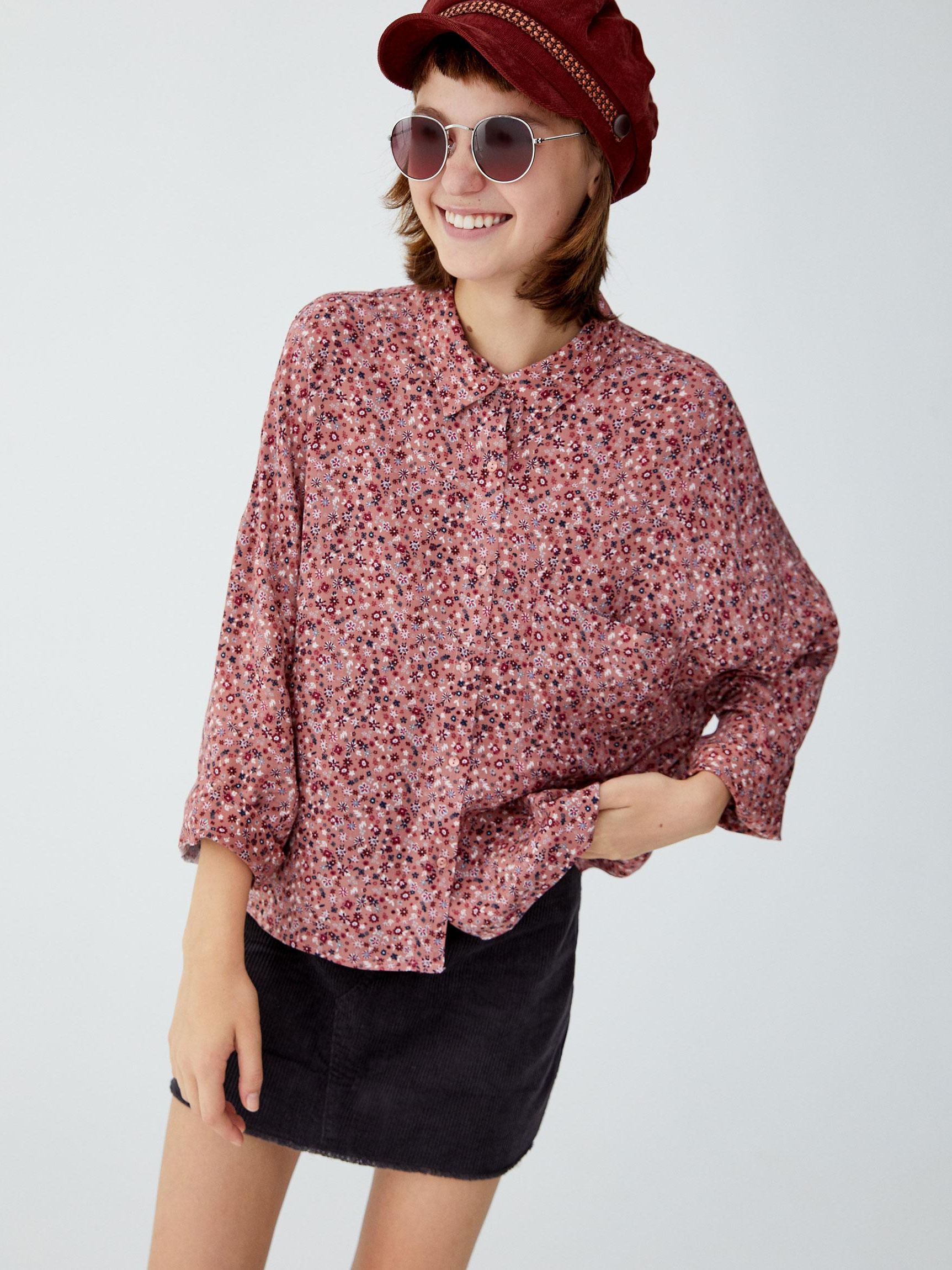 

Рубашка Pull & Bear XAZ235536CSAO  Розовая с разноцветным, Рубашка Pull & Bear XAZ235536CSAO M Розовая с разноцветным