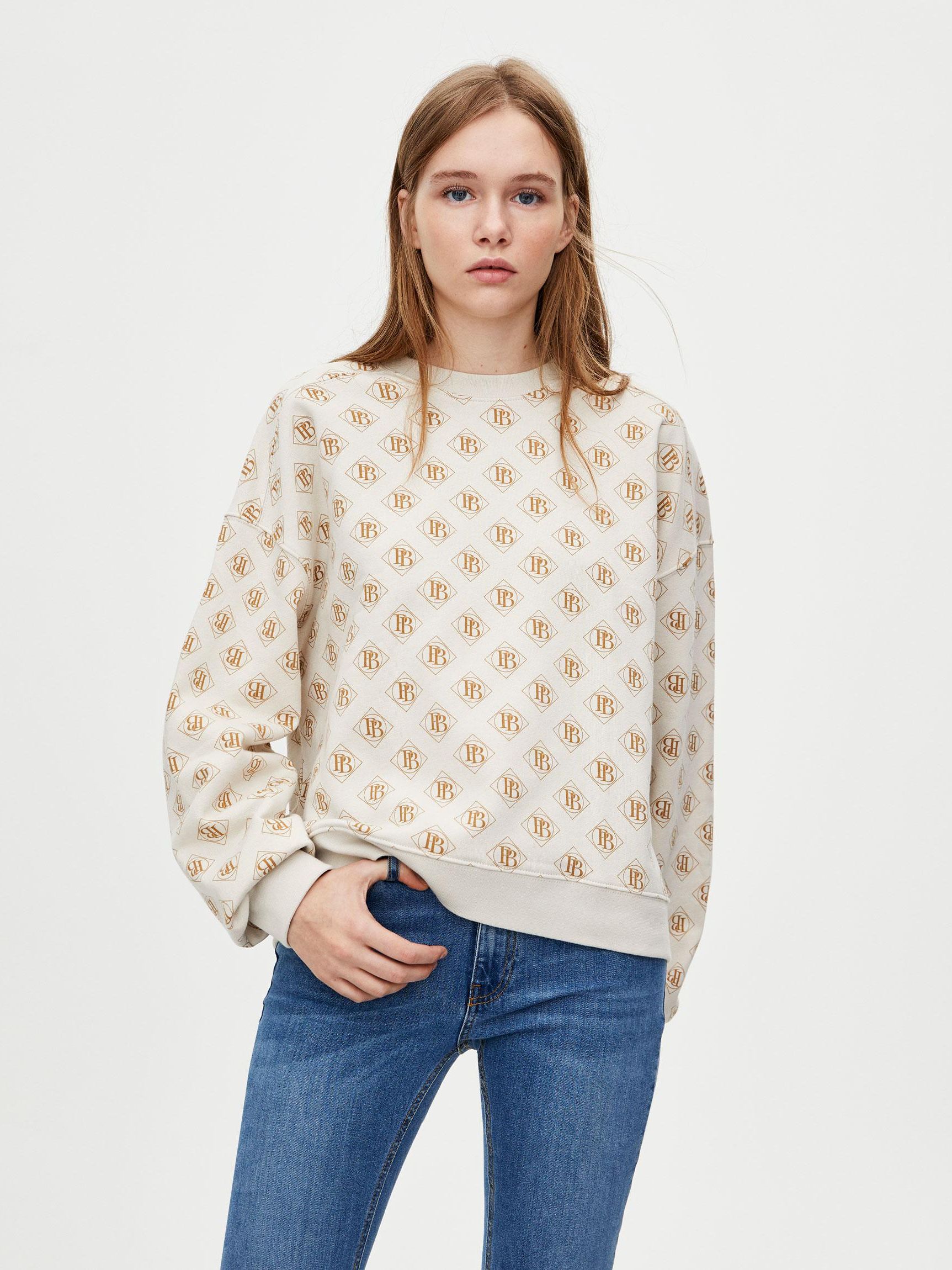 

Свитшот Pull & Bear XAZ240410QJTK  Молочный, Свитшот Pull & Bear XAZ240410QJTK M Молочный