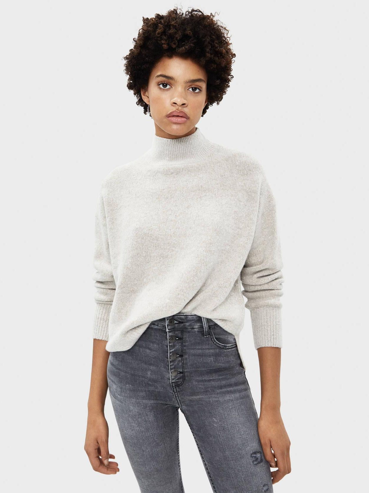 

Свитер Bershka XAZ266515VYZS S Светло-серый