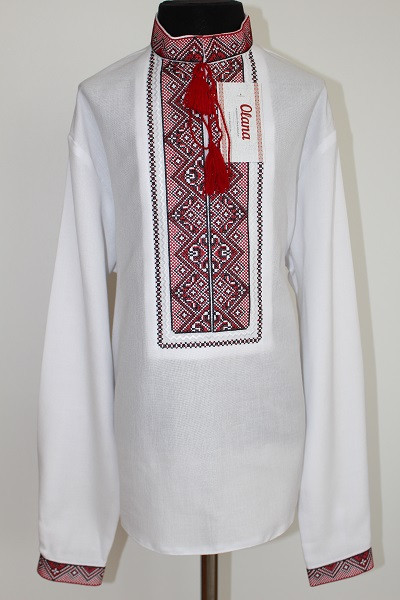 

Вишиванка для хлопчика Olana Іван червона батист 164