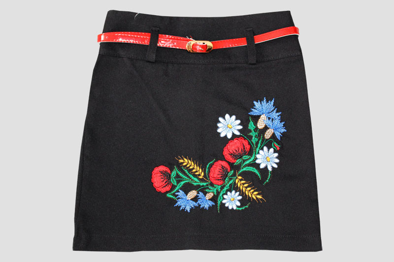 

Вишита спідниця для дівчинки Veronika Соломія 1 квіти чорний 134