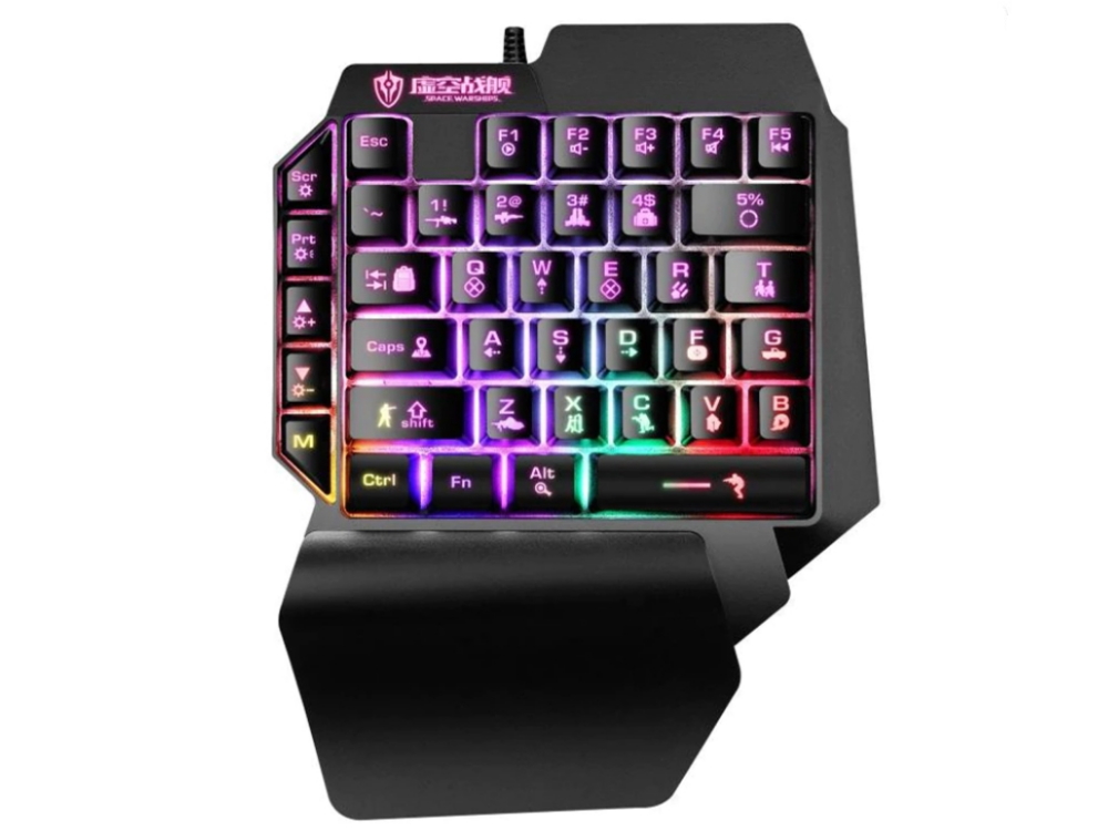 

Клавиатура под одну руку игровая Shipadoo F6 RGB USB одноручная Черный (1009-870-00)