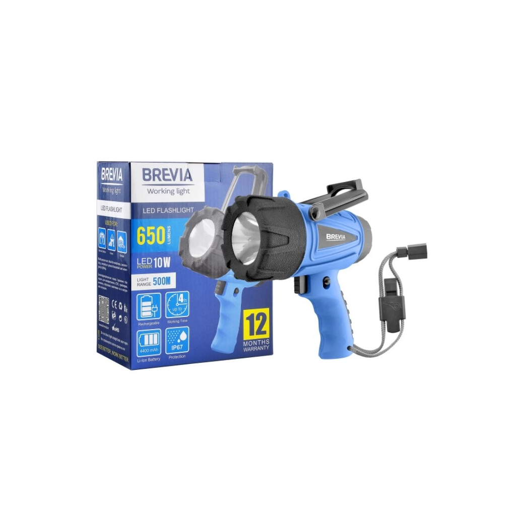

Фонарь Brevia LED 500М, 10W LED 650lm, 4400mAh, microUSB (11600)