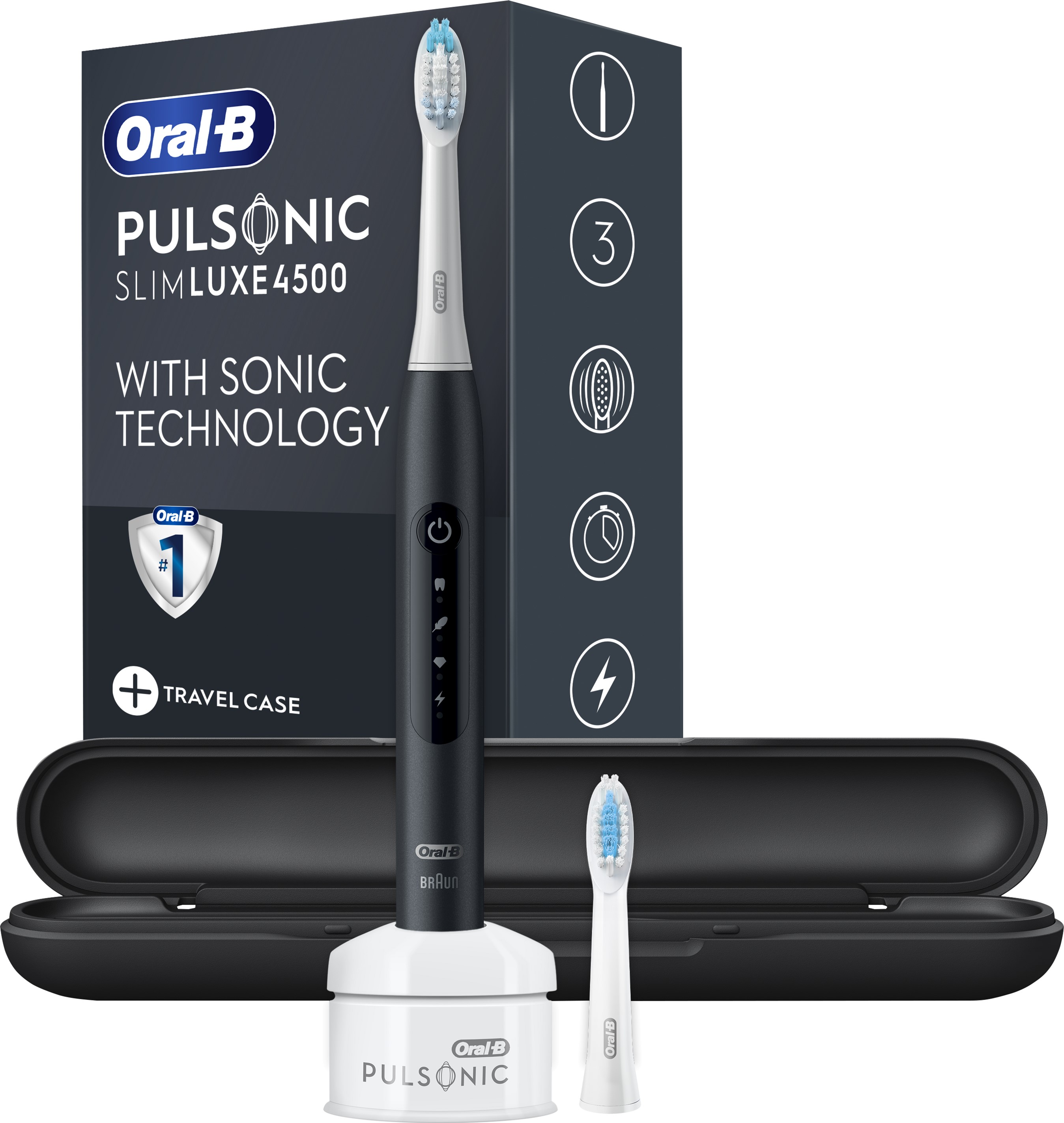 

Электрическая зубная щетка ORAL-B BRAUN Pulsonic Slim Luxe 4500 Черная