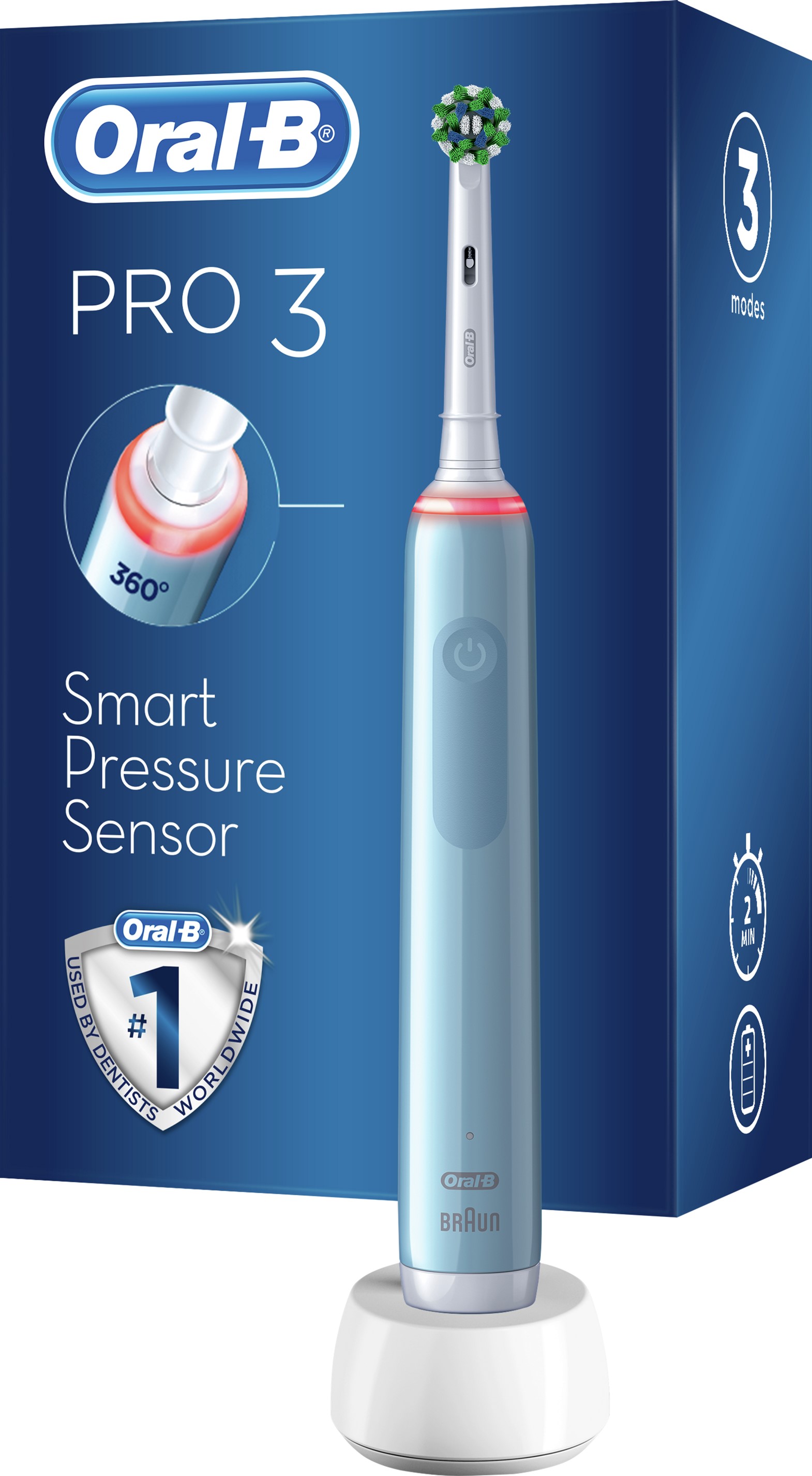 

Электрическая зубная щетка ORAL-B BRAUN Pro 3 3000 СrossAсtion Синяя