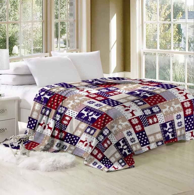 

Плед-покрывало велсофт "Новогодние олени" CottonTwill 180х210 см (СТП041-3)
