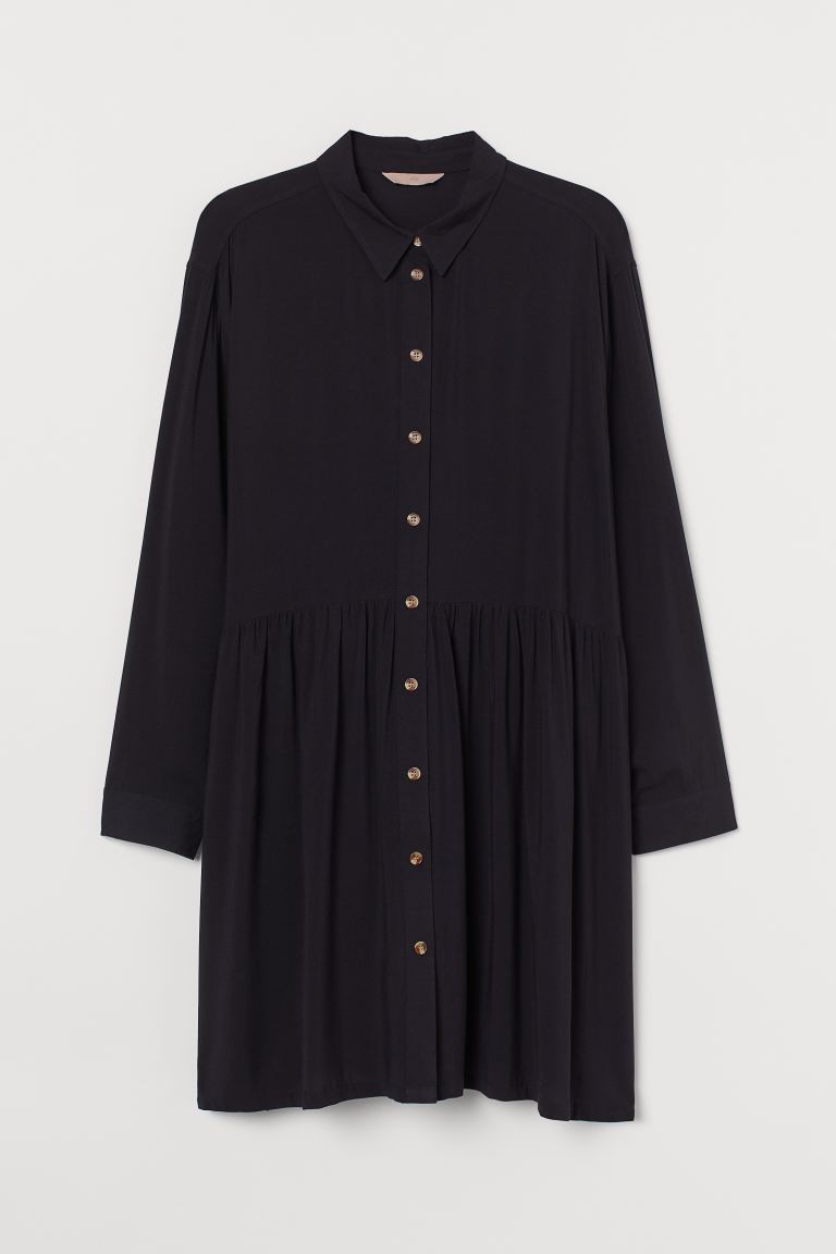 

Воздушное платье-рубашка H&M XXL Черный