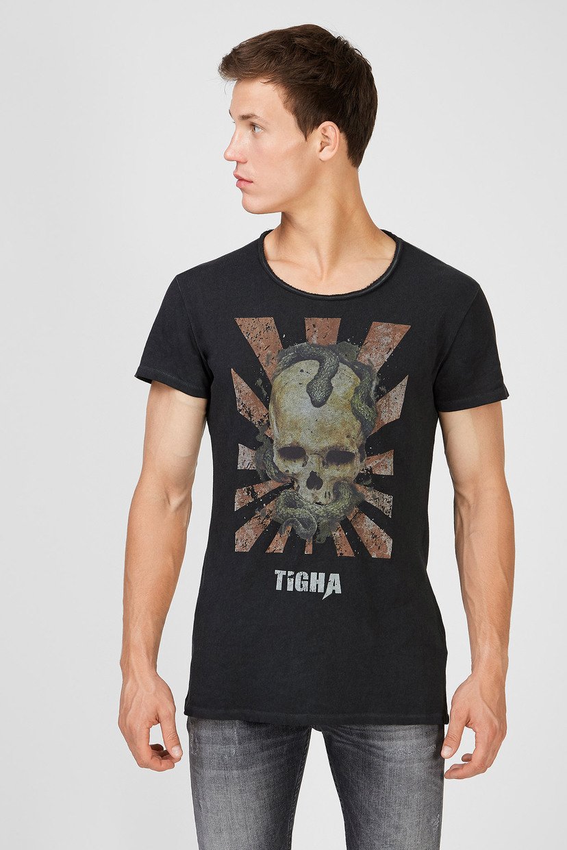 

Мужская черная футболка с принтом Snake Skull Wren Tigha  105534, Мужская черная футболка с принтом Snake Skull Wren Tigha L 105534