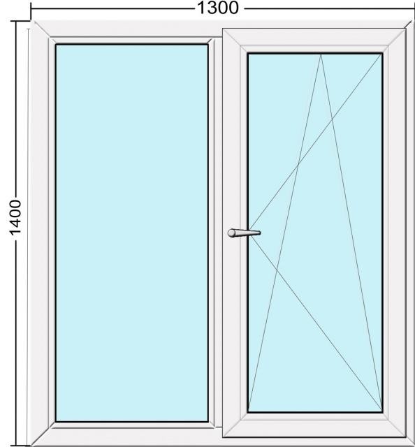 

Окно металлопластиковое Aluplast Ideal 4000 (70 мм) 1300x1400 мм с одной активной створкой двухкамерное (I4000.130.140.2.1.40)