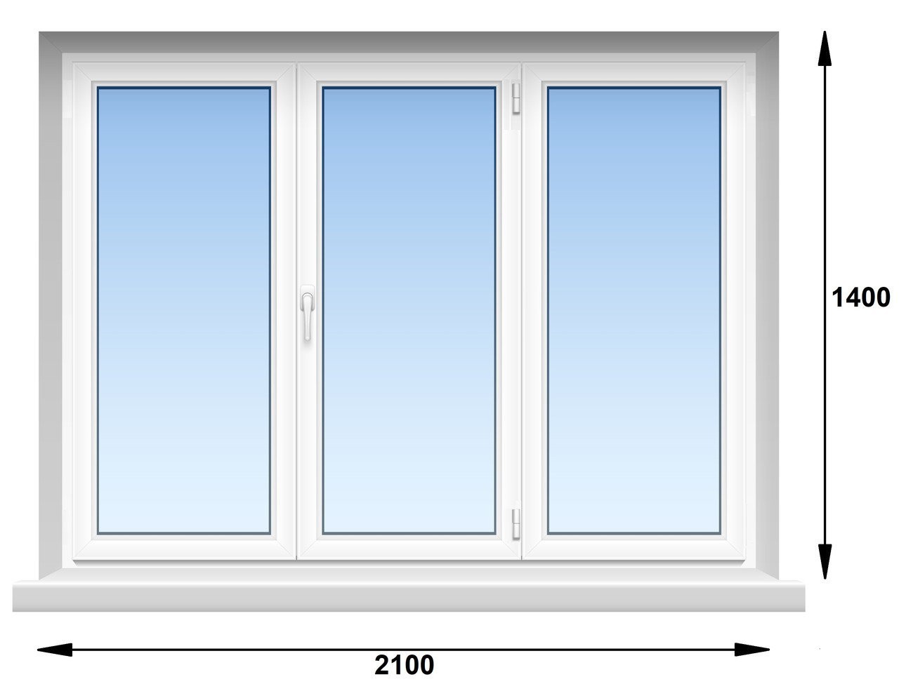 Окно 2100х1400 Rehau