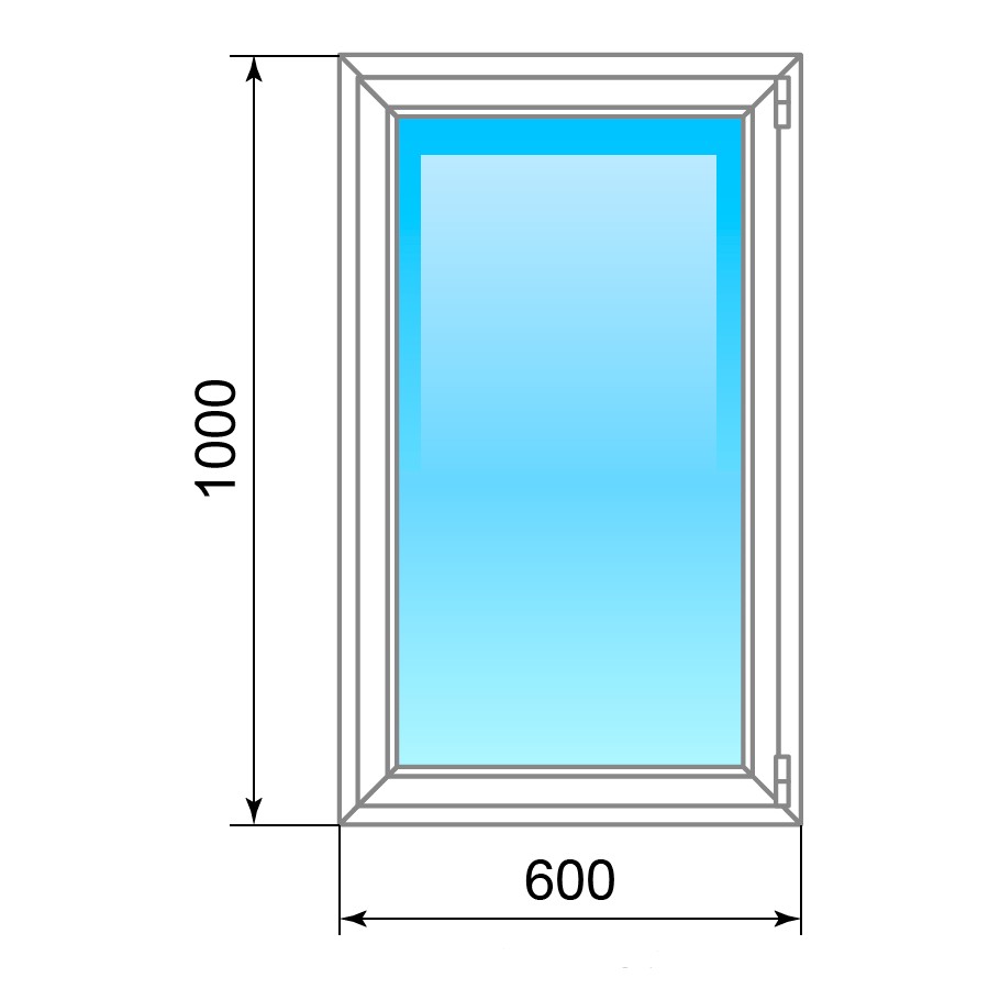 

Окно металлопластиковое Steko S600 (70 мм) 600x1000 мм глухое однокамерное (S600.60.100.1.24)