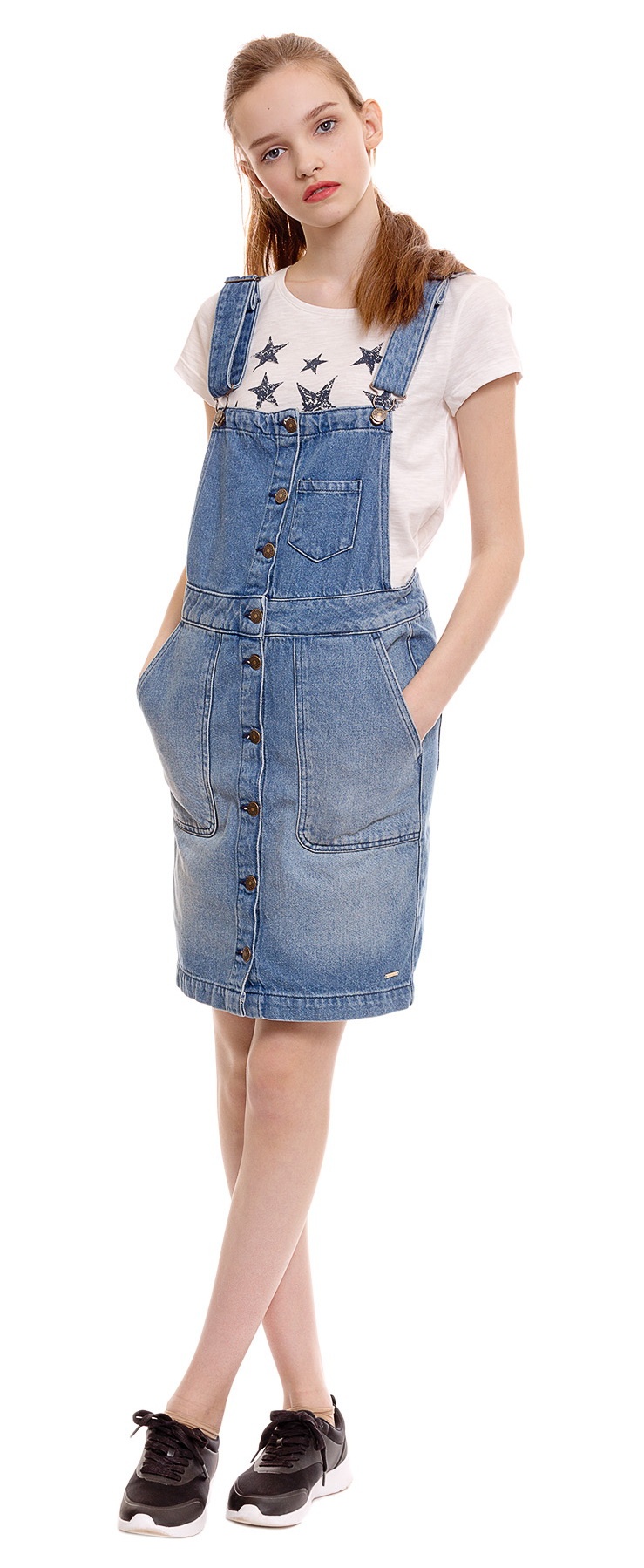 

Комбинезон Tom Tailor dungaree dress solid XS голубой 551346800711052