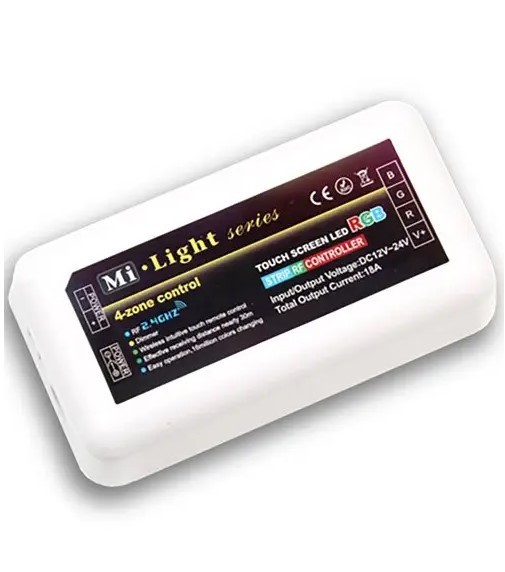 

Контроллер RGB OEM Mi-light 18А-2.4G-4 zone белый