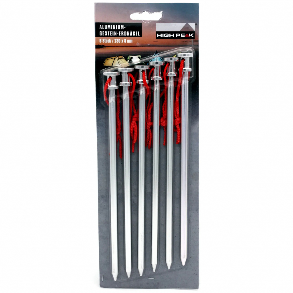 

Комплект колышков High Peak Alloy Rock Peg 23 см 6 шт Silver (929000)