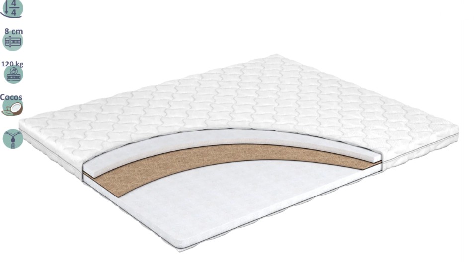 

Тонкий ортопедический матрас-топпер на диван Simpler Famille Top Reve Cocos 8х120х200