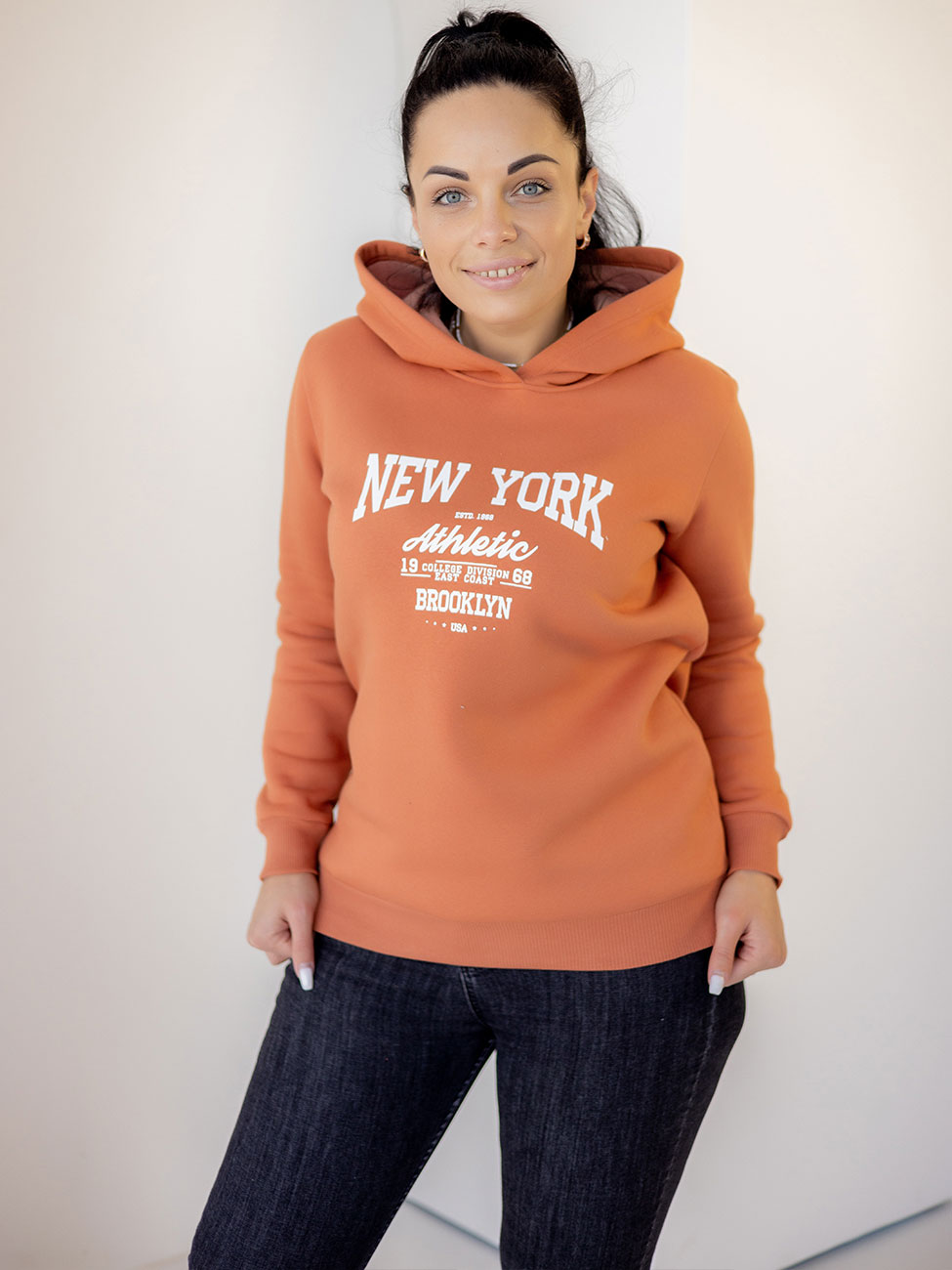 Стильный худи size+ с принтом Корица 3 XL Vikamoda 3342